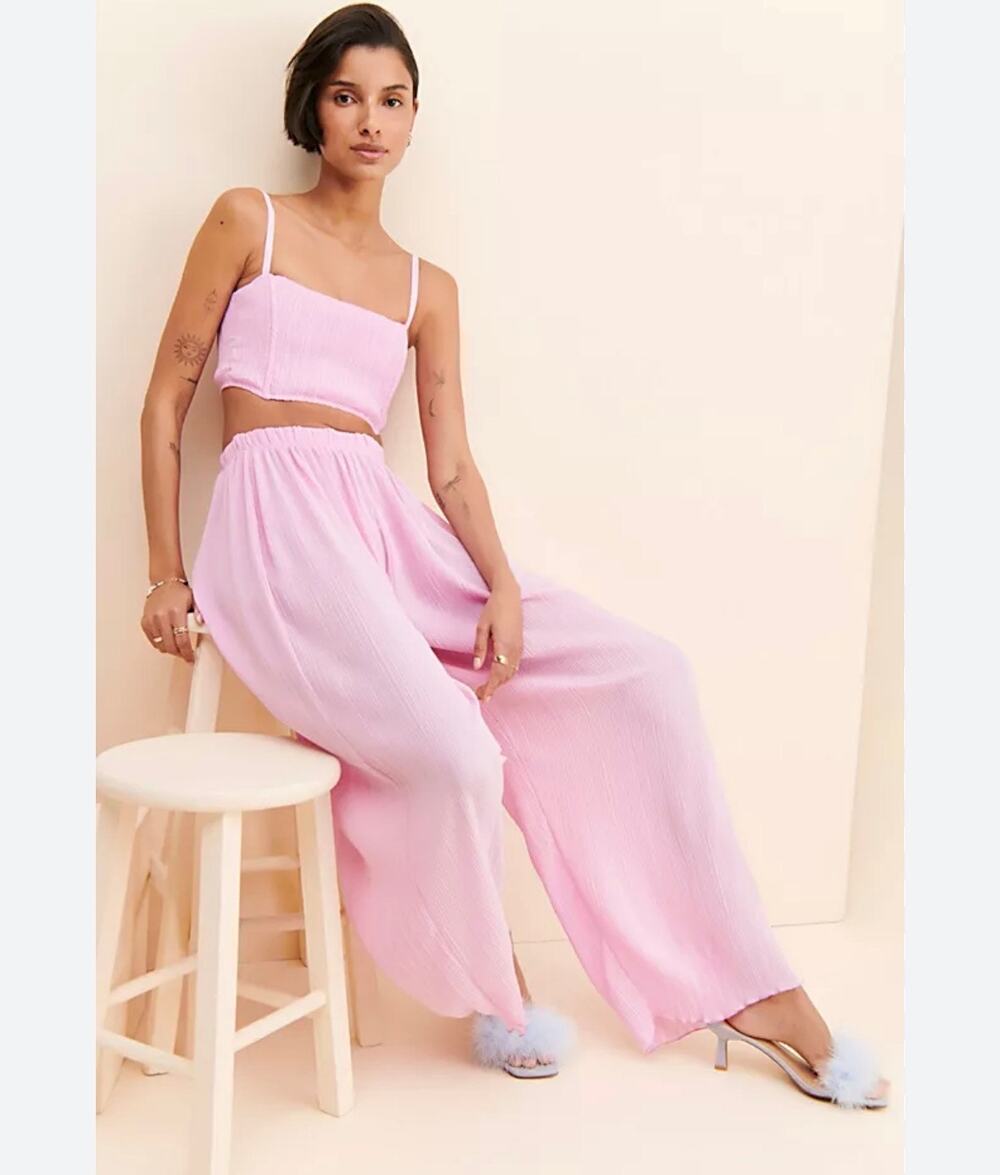 Free People Ow Fierce Pleated Crop Top Small‎